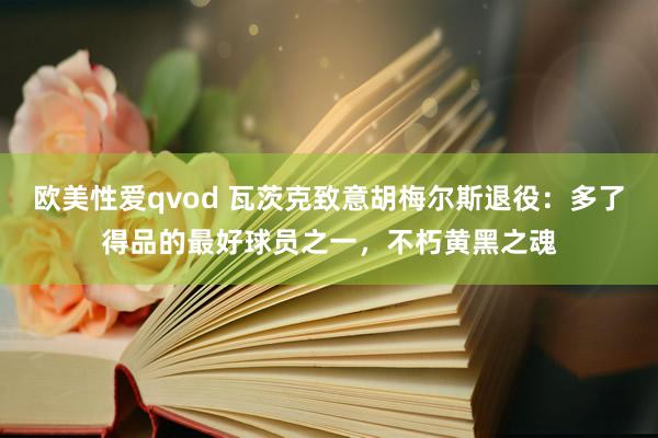 欧美性爱qvod 瓦茨克致意胡梅尔斯退役：多了得品的最好球员之一，不朽黄黑之魂